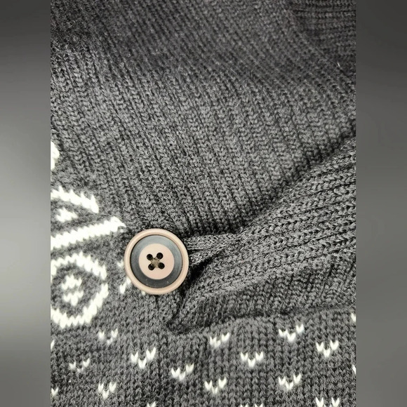 Bill Blass Men's Shawl Neck Wool Blend Grandpa Knit Heavyweight Sweater L - Picture 7 of 8